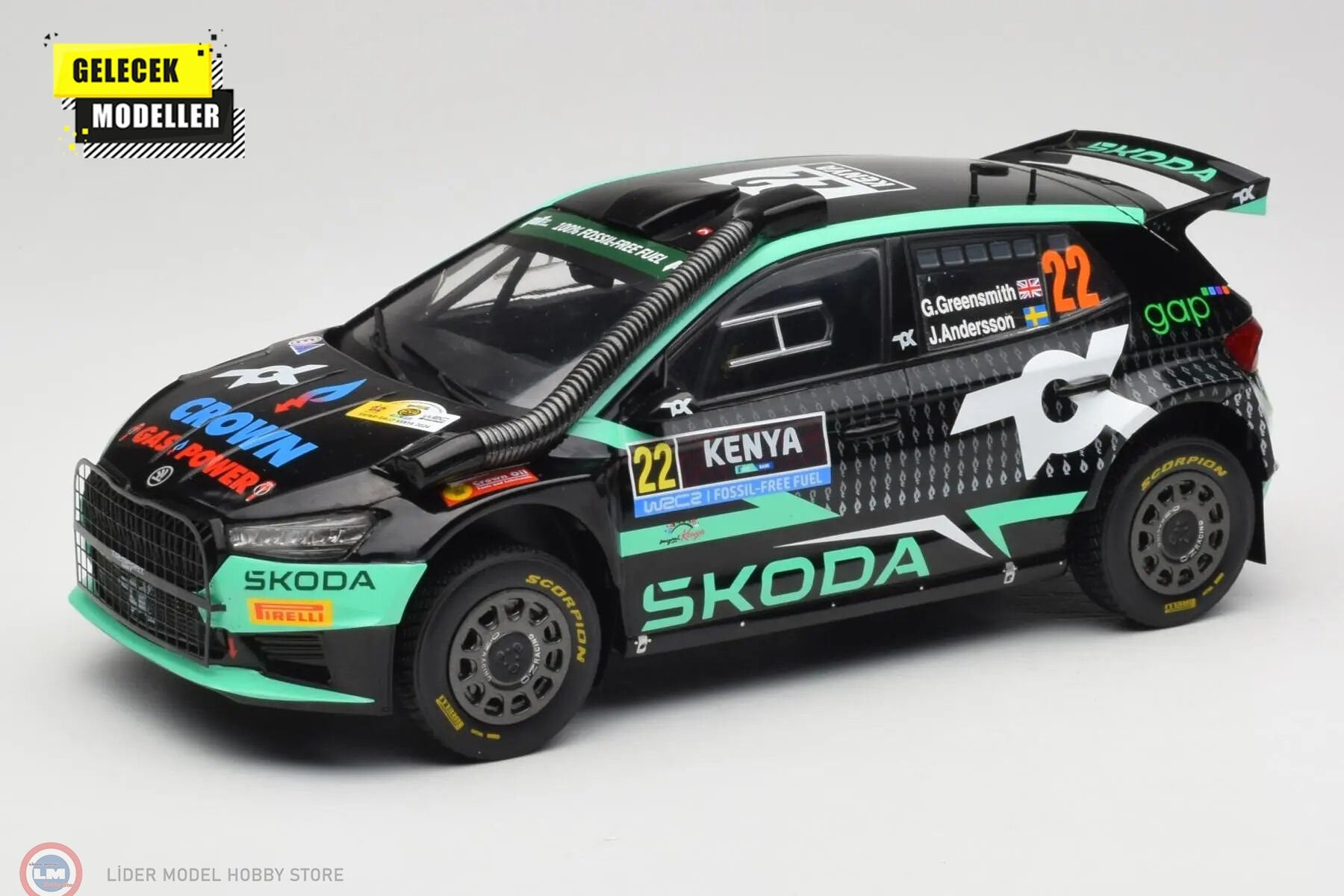 1:18 IXO Skoda Fabia #22 Rally2, WRC, Safari RallyeKenia, 2024