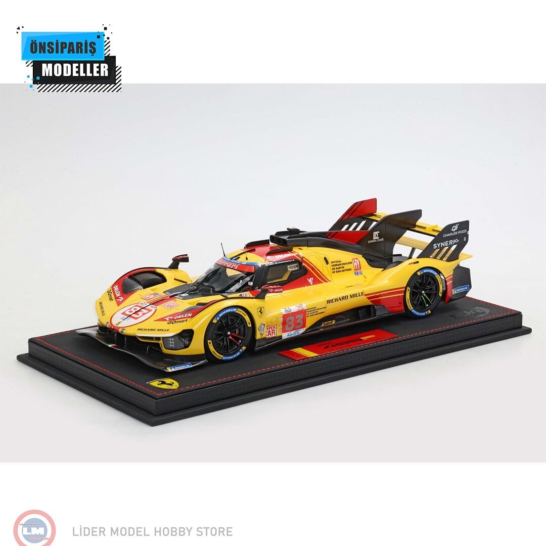 1:18 BBR 2024 Ferrari 499P No83 Le Mans Kubica Ye Shwartzman
