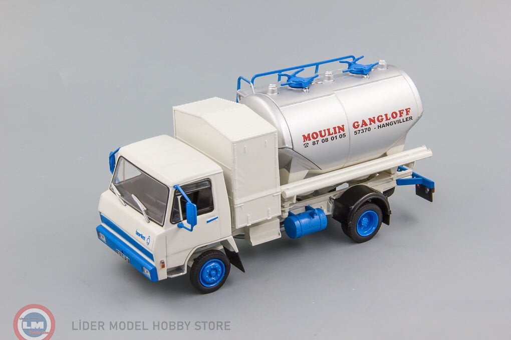 1:43 Atlas 1969 BERLIET 20K TANKER TRUCK TRASPORTO LATTE MOULIN GANGLOFF 2-ASSI
