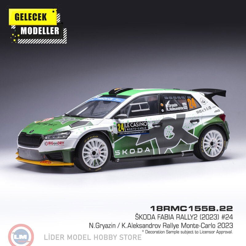 1:18 IXO 2023 Skoda Fabia Rallye 2 #24 Rallye Monte Carlo