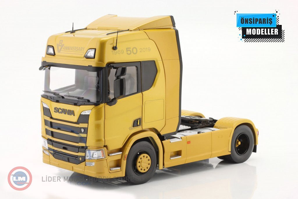 1:18 2019 Scania R-Serie Topline R500 Sattelzugmaschine Gold