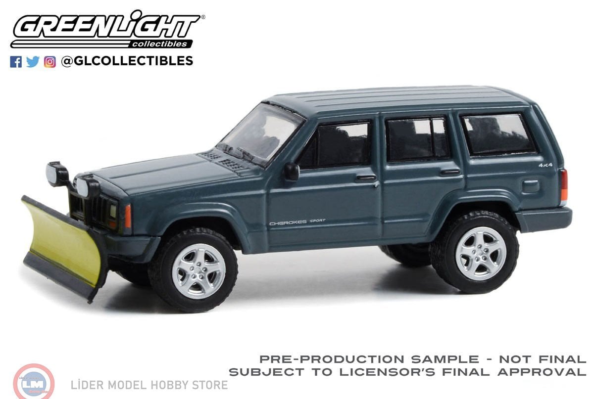 1:64 Greenlight 2000 Jeep Cherokee Sport with Snow Plow