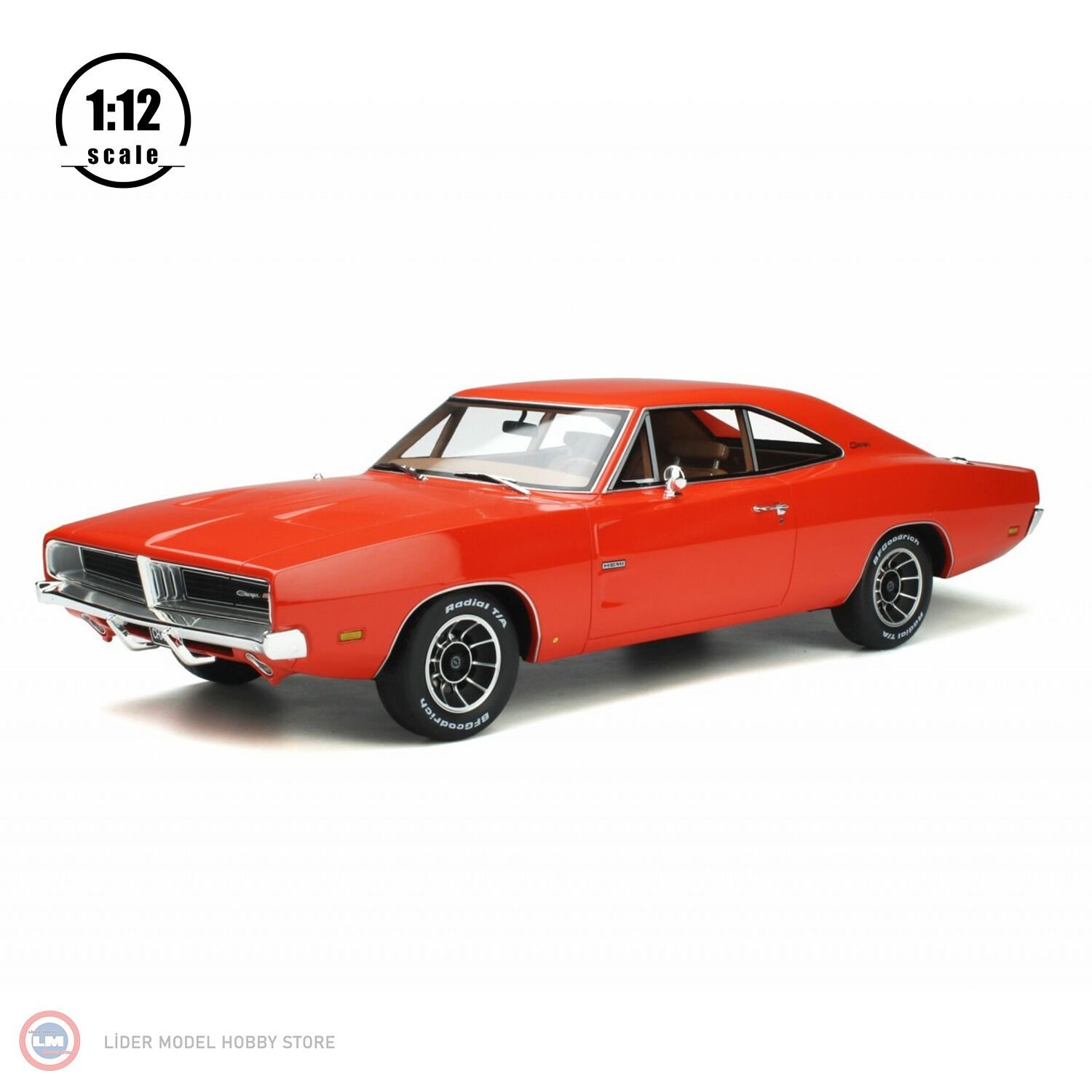 1:12 OTTO 1969 Dodge Charger Hemir Orange 999 Limitli