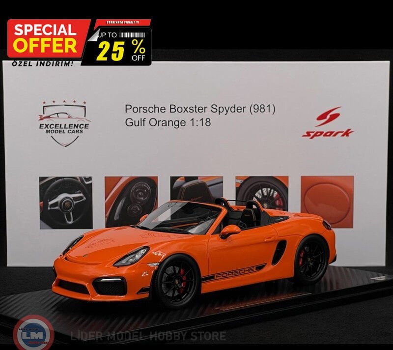 1:18 Spark 2016 Porsche Boxster Spyder Typ 981 '' Nemo''  - Gulf orange