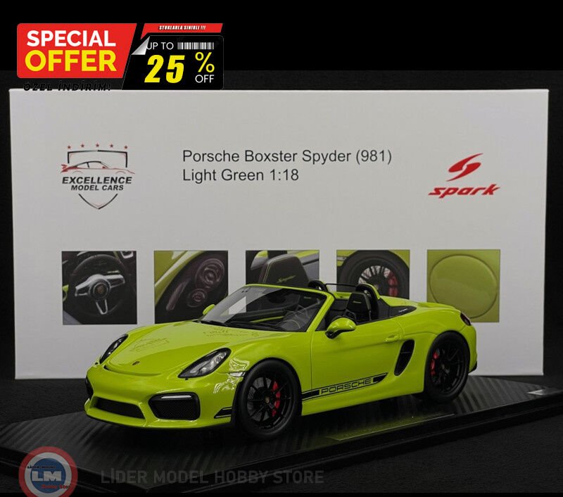 1:18 Spark 2016 Porsche Boxster Spyder Type 981 ''Kiwi''  - Light Green