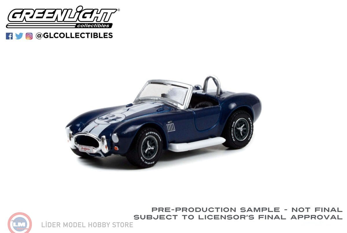 1:64 Greenlight 1965 Shelby Cobra CSX 4000 Roadster No 31 Guardsman Blue with Black Interior