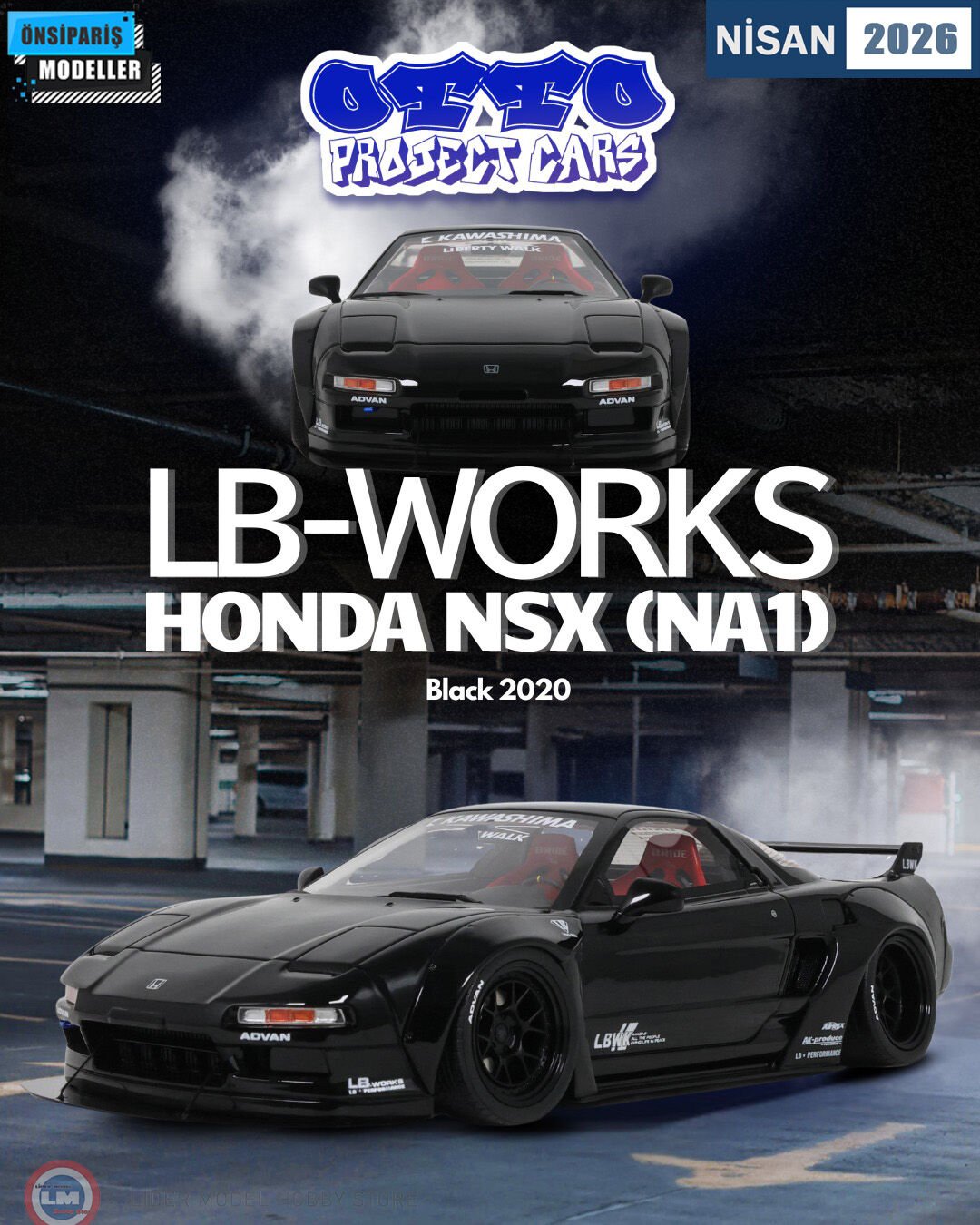 Otto Mobile - 1:18 OTTO 2020 LB-WORKS HONDA NSX (NA1) - BLACK