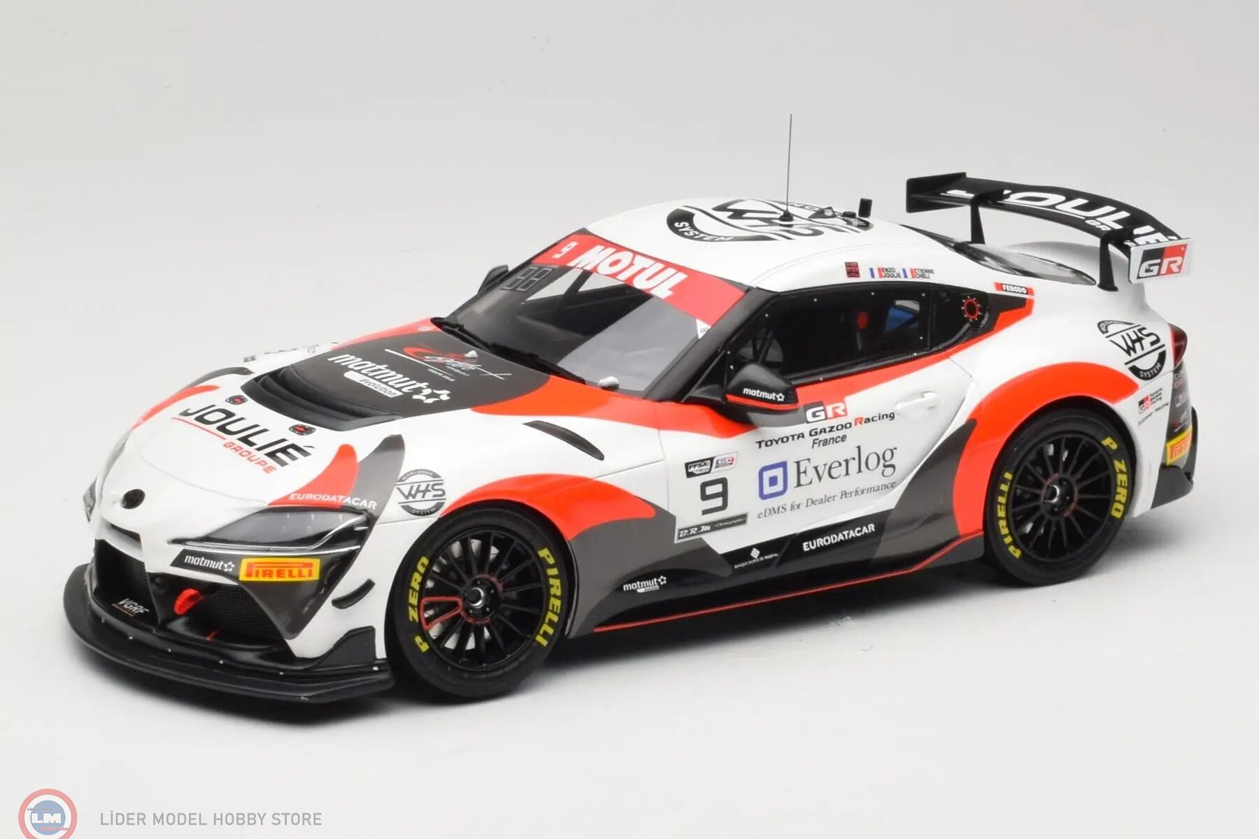 1:18 OTTO 2023 Toyota Supra #9 GT4 White E.Cheli E.Joulie FFSA GT4 Championship