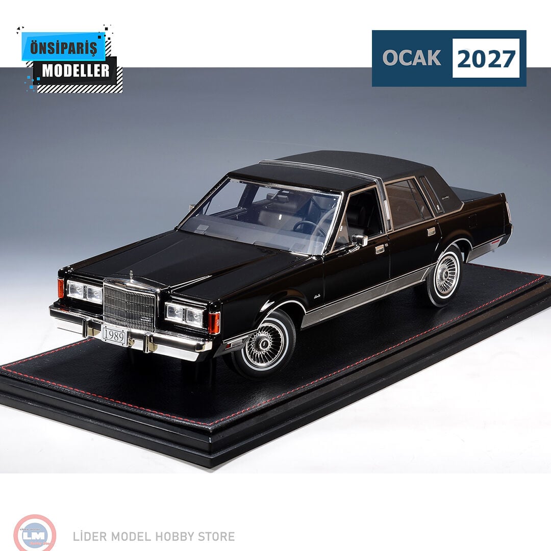 1:18 GLM / Stamp 1989 Lincoln Town Car Signature Series Black
