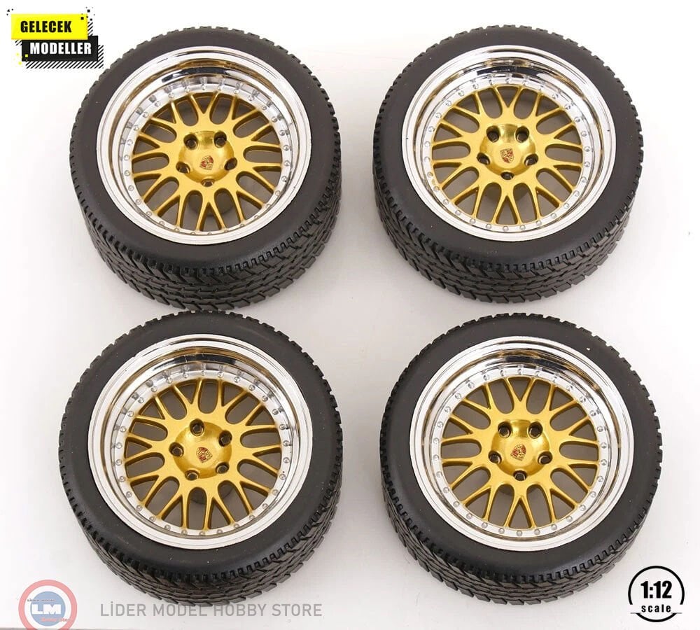1:12 KK Scale Jant Lastik Seti - Porsche BBS rims and tyres set 1996