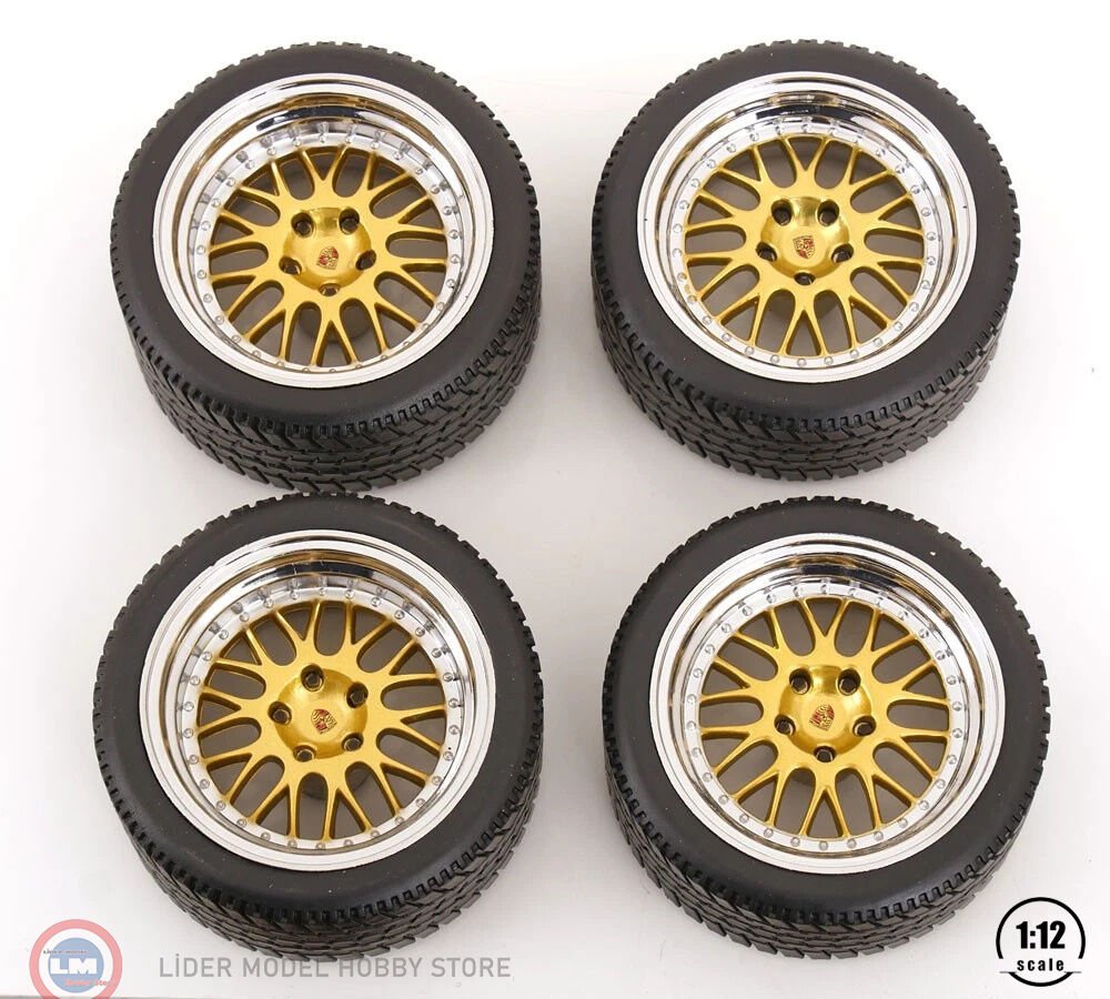 1:12 KK Scale Jant Lastik Seti - Porsche BBS rims and tyres set 1996