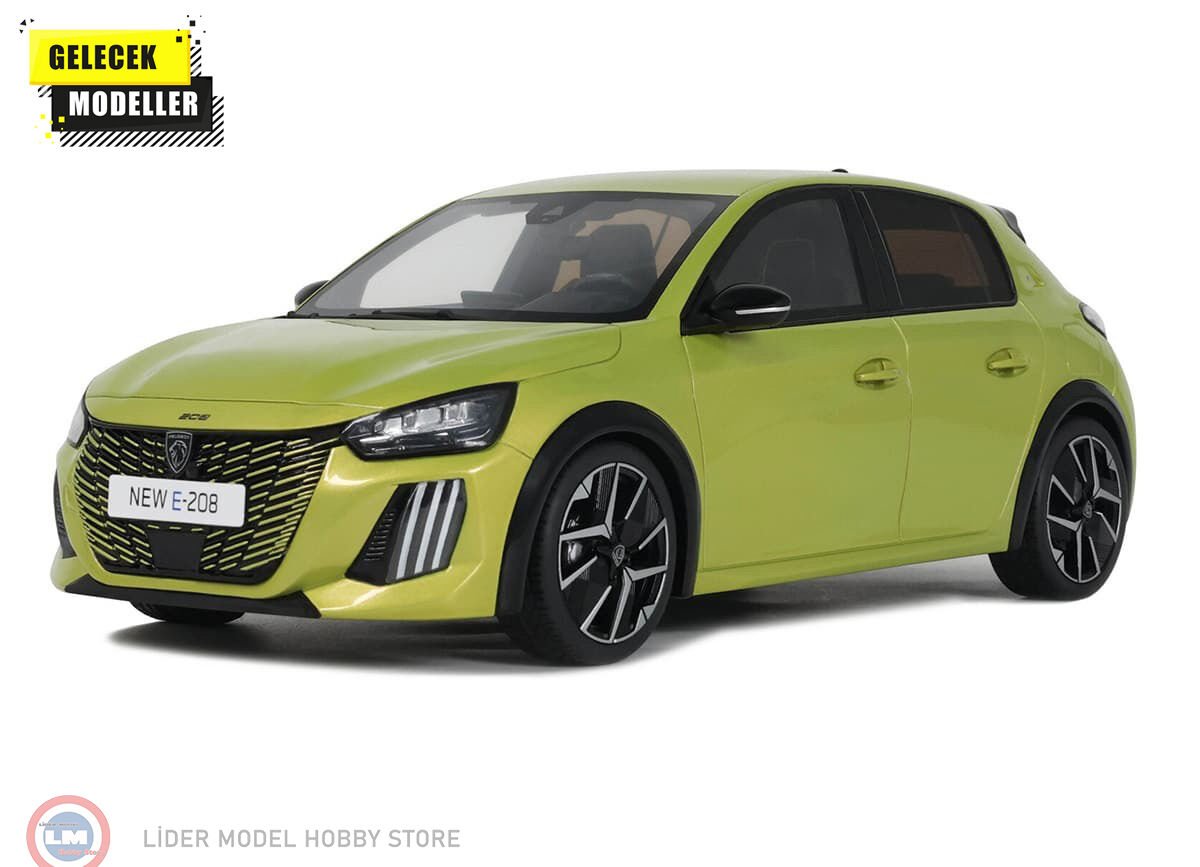 1:18 OTTO 2024 PEUGEOT E-208 GT JAUNE AGUEDA