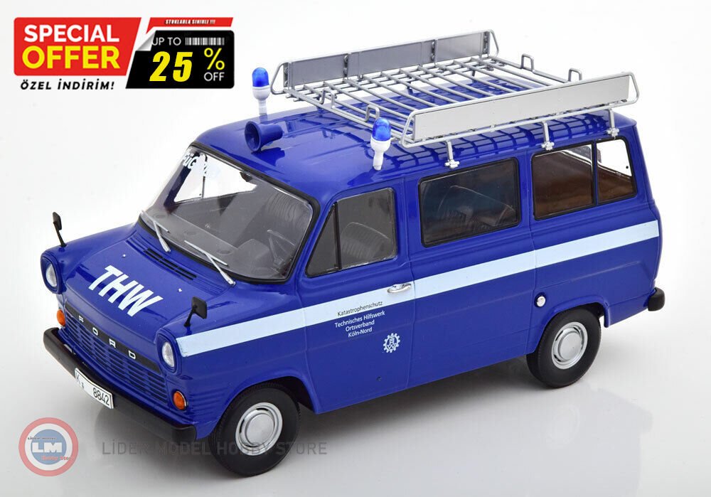 1:18 KK Scale 1965 Ford Transit Bus MK1 THW Köln