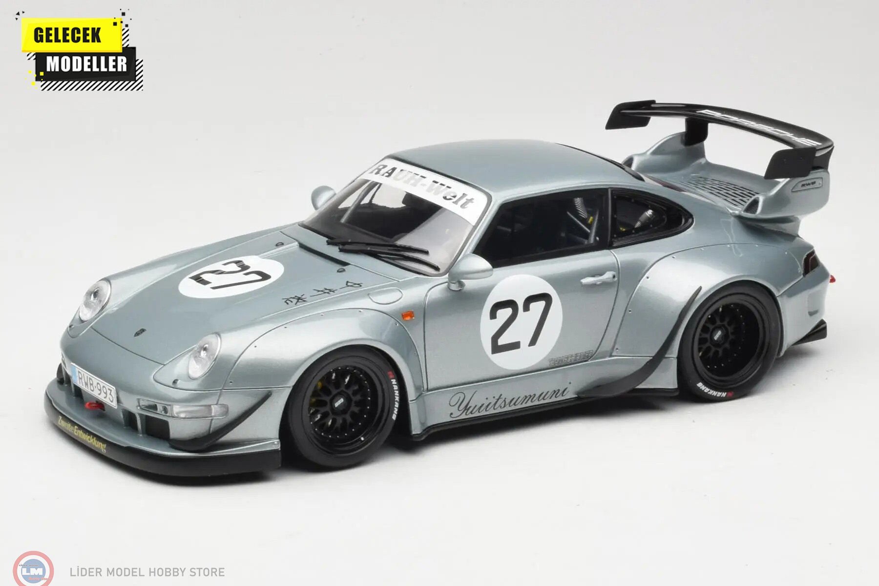 1:18 GT Spirit 2024 Porsche 911 RWB #27 Yuiitsumuni  Silver