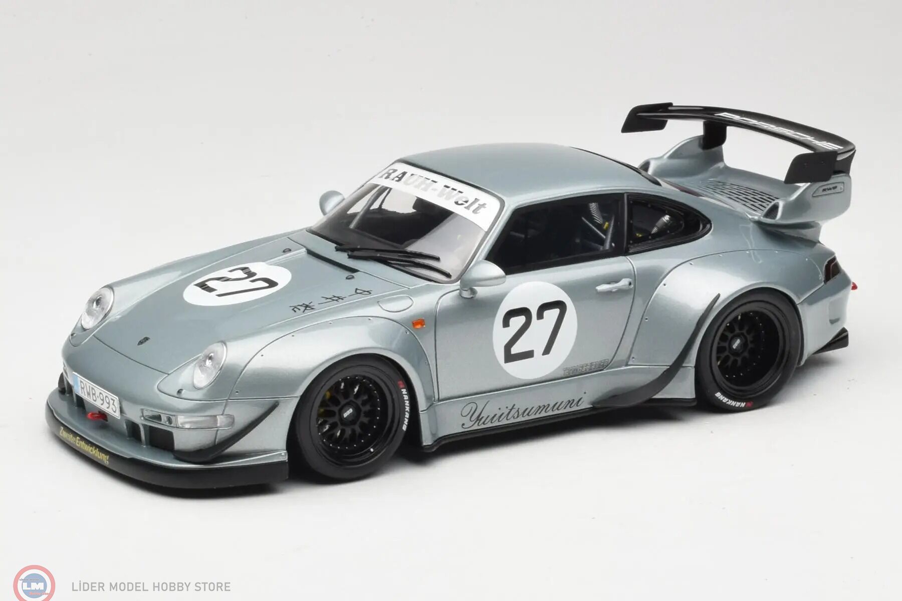 1:18 GT Spirit 2024 Porsche 911 RWB #27 Yuiitsumuni  Silver