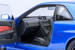 1:18 Autoart 2005 Nissan Skyline GT-R R34 Nismo Z-Tune Bayside Blue Carbon Bonnet