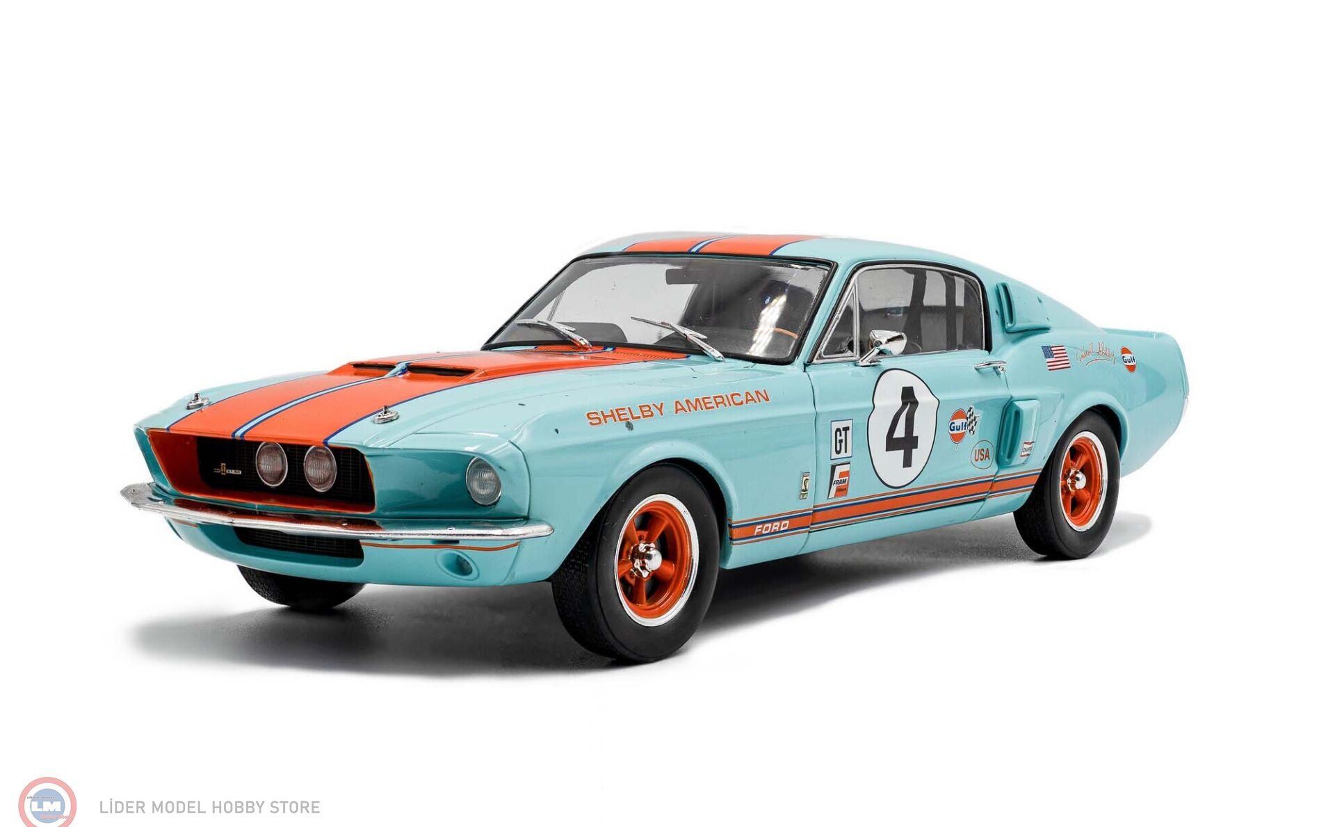 1:18 Solido 1967 Ford Mustang Shelby GT500 #4 Gulf Racing Tribute