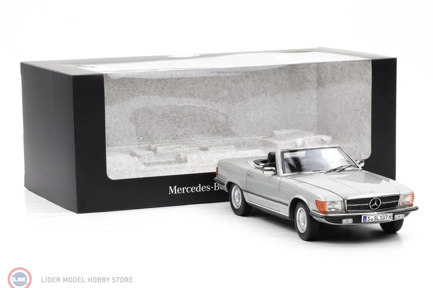 1:18 Norev 1986 Mercedes Benz 450SL Cabriolet R107 Astral Silver