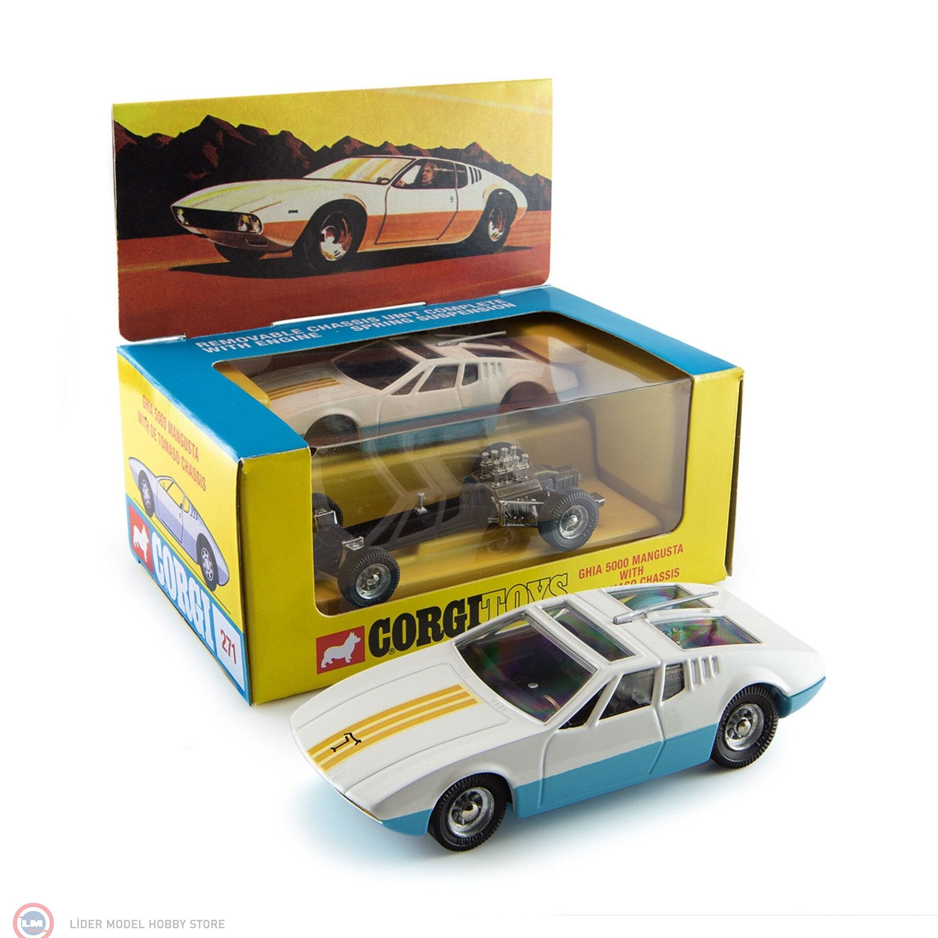 1:43 Corgi 1969 Ghia 5000 Mangusta mit De Tomaso