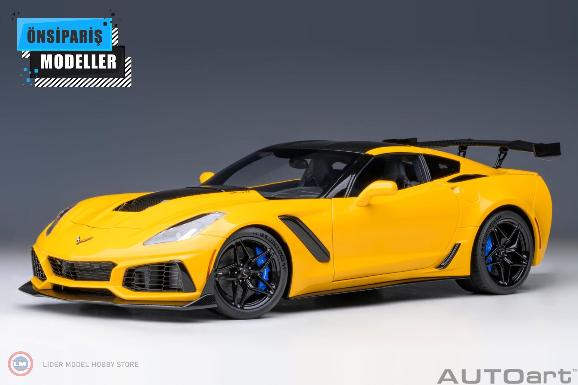 1:18 2019 Chevrolet Corvette C7 ZR1 Sarı