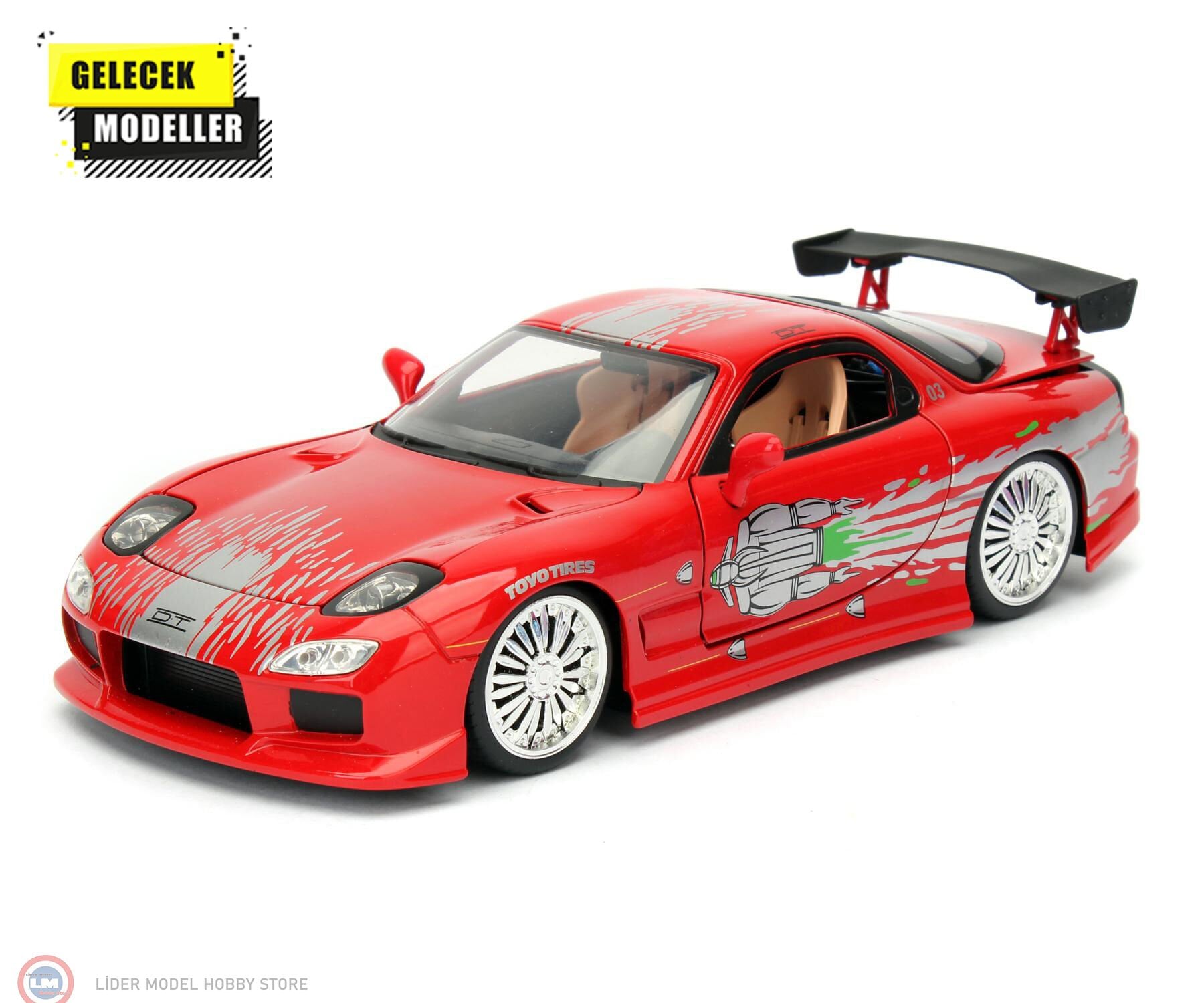 1:24 Jada 1993 Mazda Dom's RX-7 Red Fast and Furious
