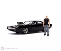 1:24 1970 Dodge Charger Fast and Furious black & Dom figure