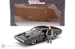 1:24 1970 Dodge Charger Fast & Furious  black & Dom figure