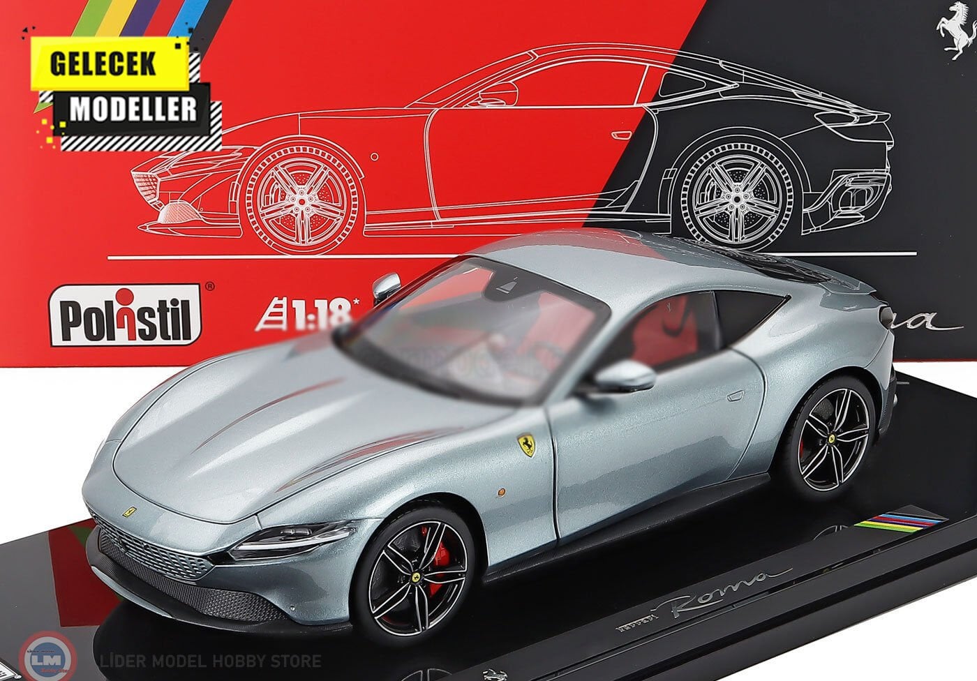 1:18 Polistil 2019 Ferrari ROMA - GRIGIO TITANIO (grey met.)