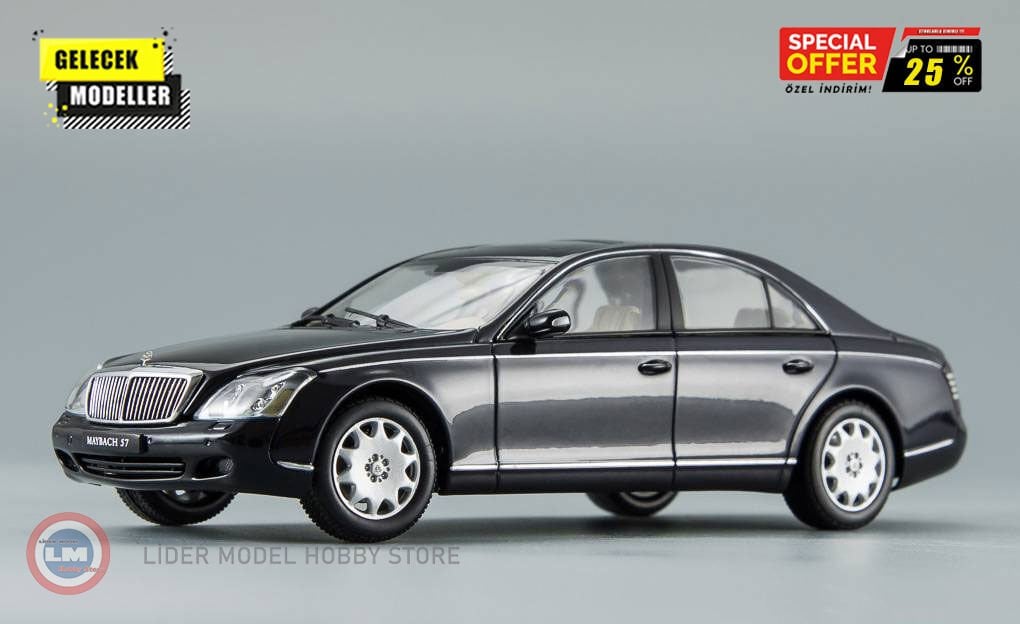 1:43 Autoart 2003 Maybach 57 SWB - (CASPIAN BLACK CHROMAFLAIR)
