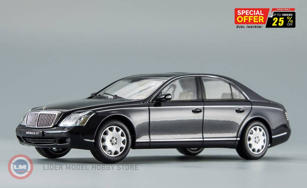 1:43 Autoart 2003 Maybach 57 SWB - (CASPIAN BLACK CHROMAFLAIR)