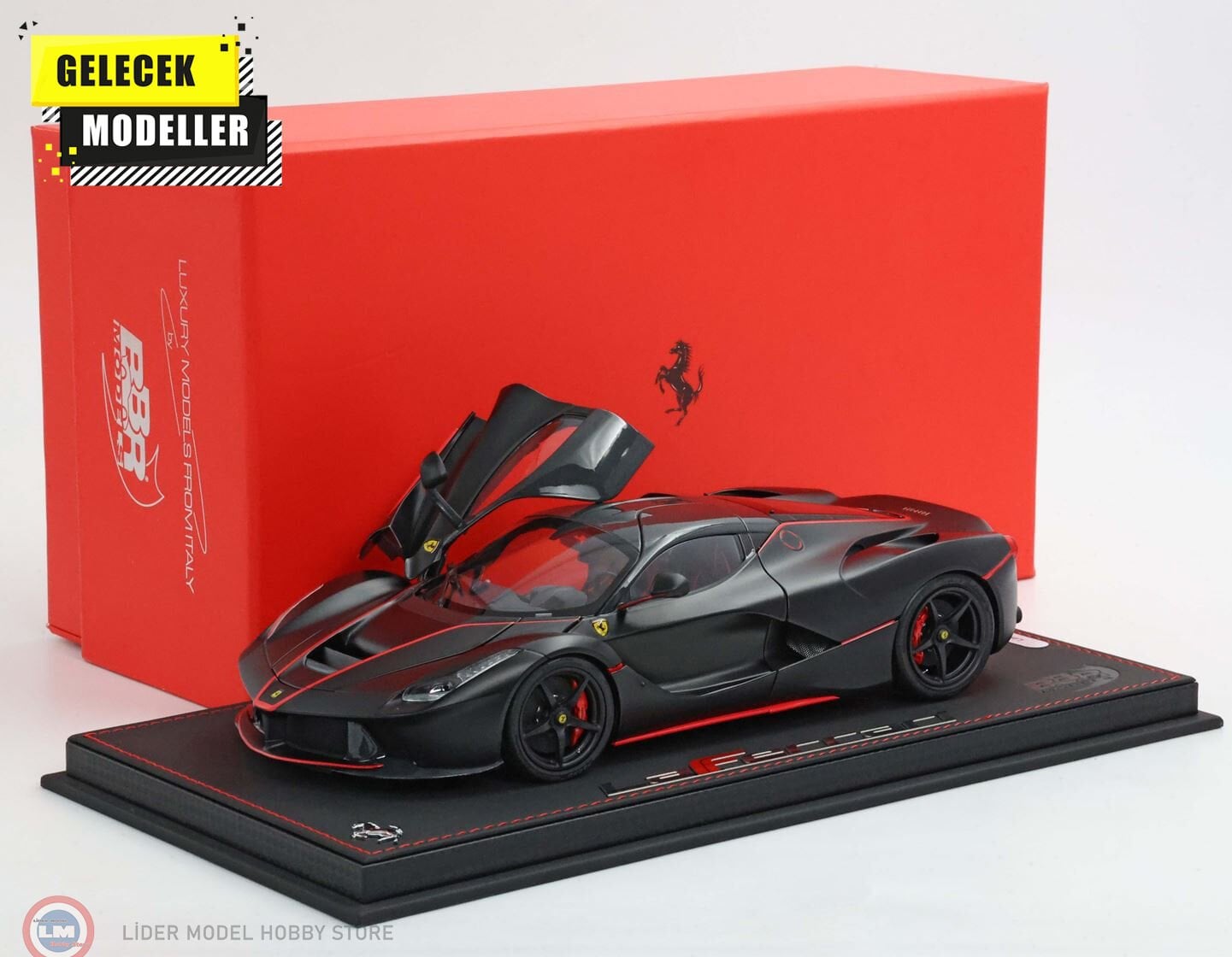 1:18 BBR Ferrari LaFerrari Matt black with red stripes Fernando Alonso
