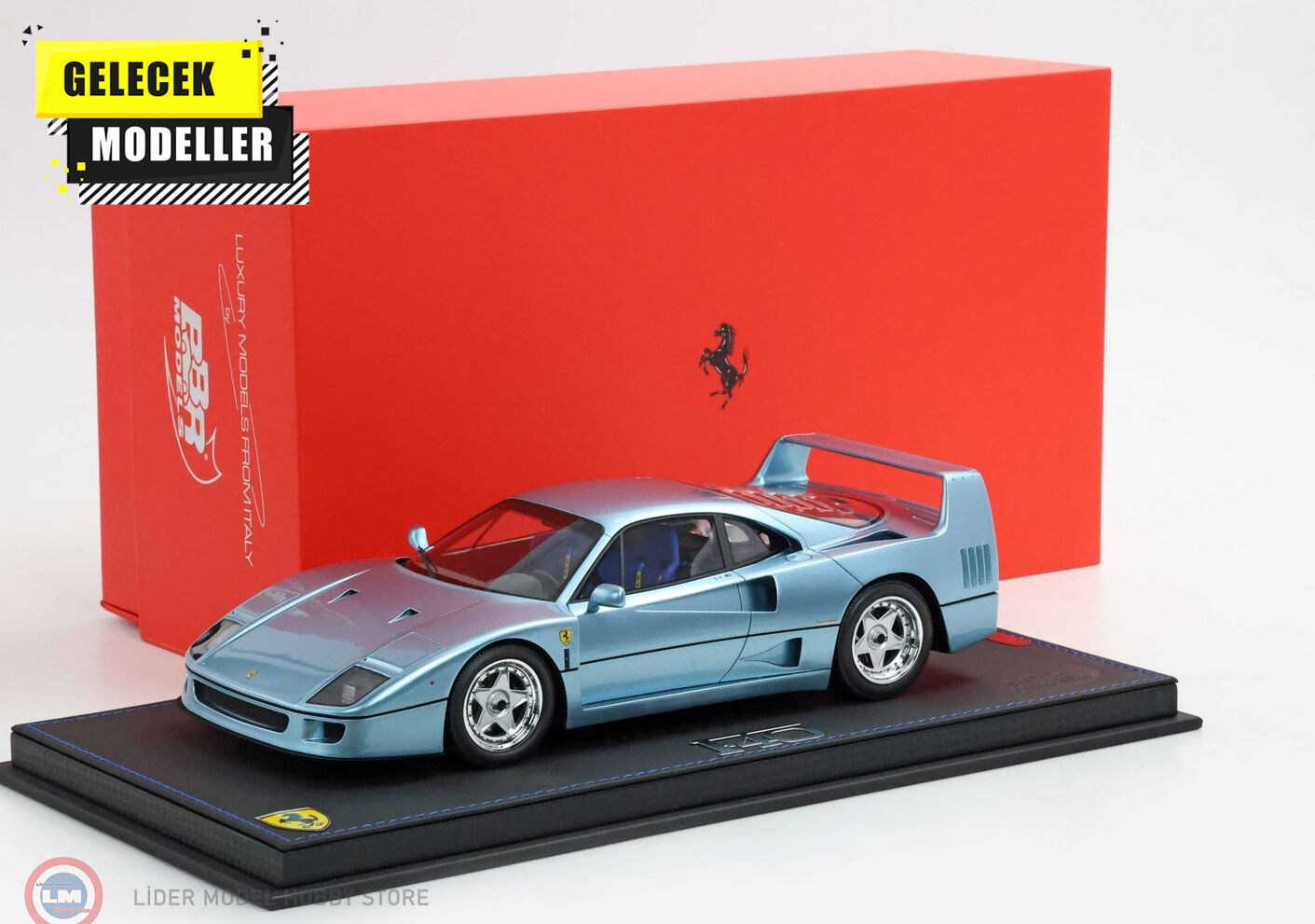 1:18 BBR 1987 Ferrari F40 - Hyperion Blue & showcase