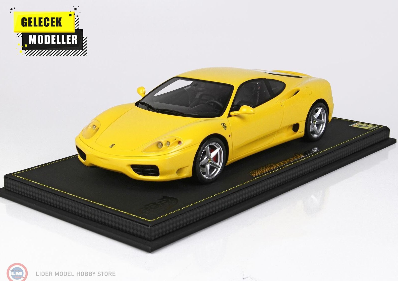 1:18 BBR 1999 Ferrari 360 Modena Yellow Modena F1 Gear BOX