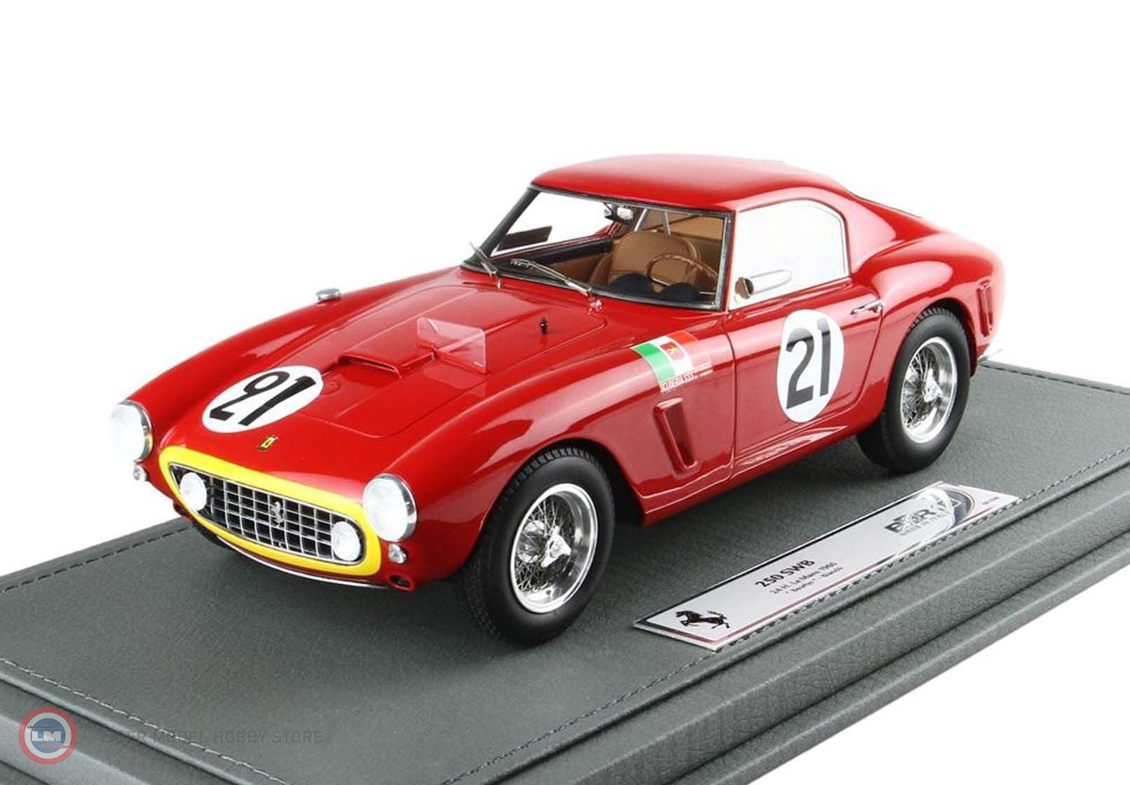 1:18 BBR 1960 Ferrari 250 SWB 24H Le Mans 1960 car #21 +showcase