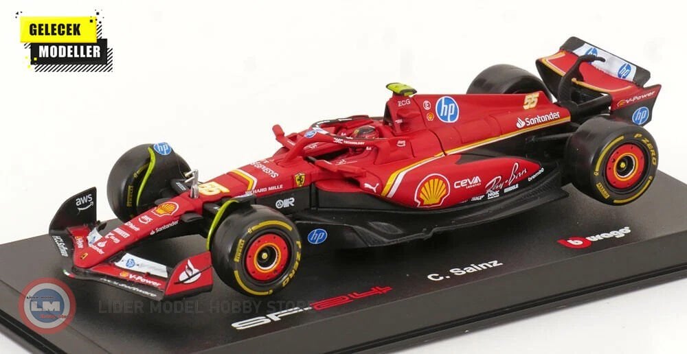 1:43 Burago Ferrari SF-24 TEAM SCUDERIA FERRARI #55 - MONZA GP 2024 Sainz
