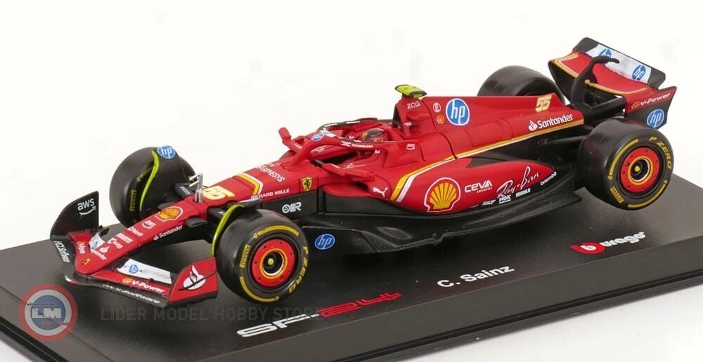 1:43 Burago Ferrari SF-24 TEAM SCUDERIA FERRARI #55 - MONZA GP 2024 Sainz