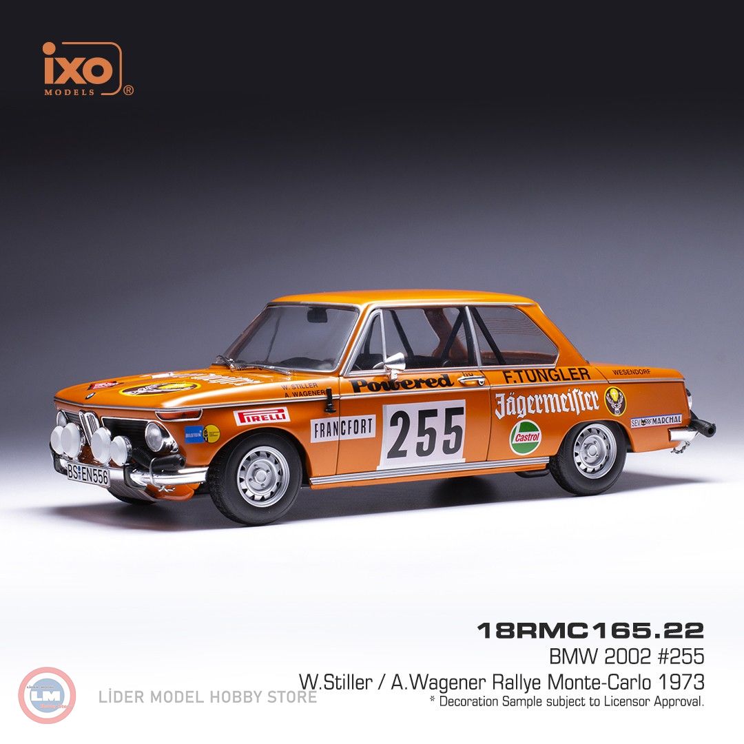 1:18 IXO 1973 BMW 2002 #255, Jägermeister, Rally Monte Carlo