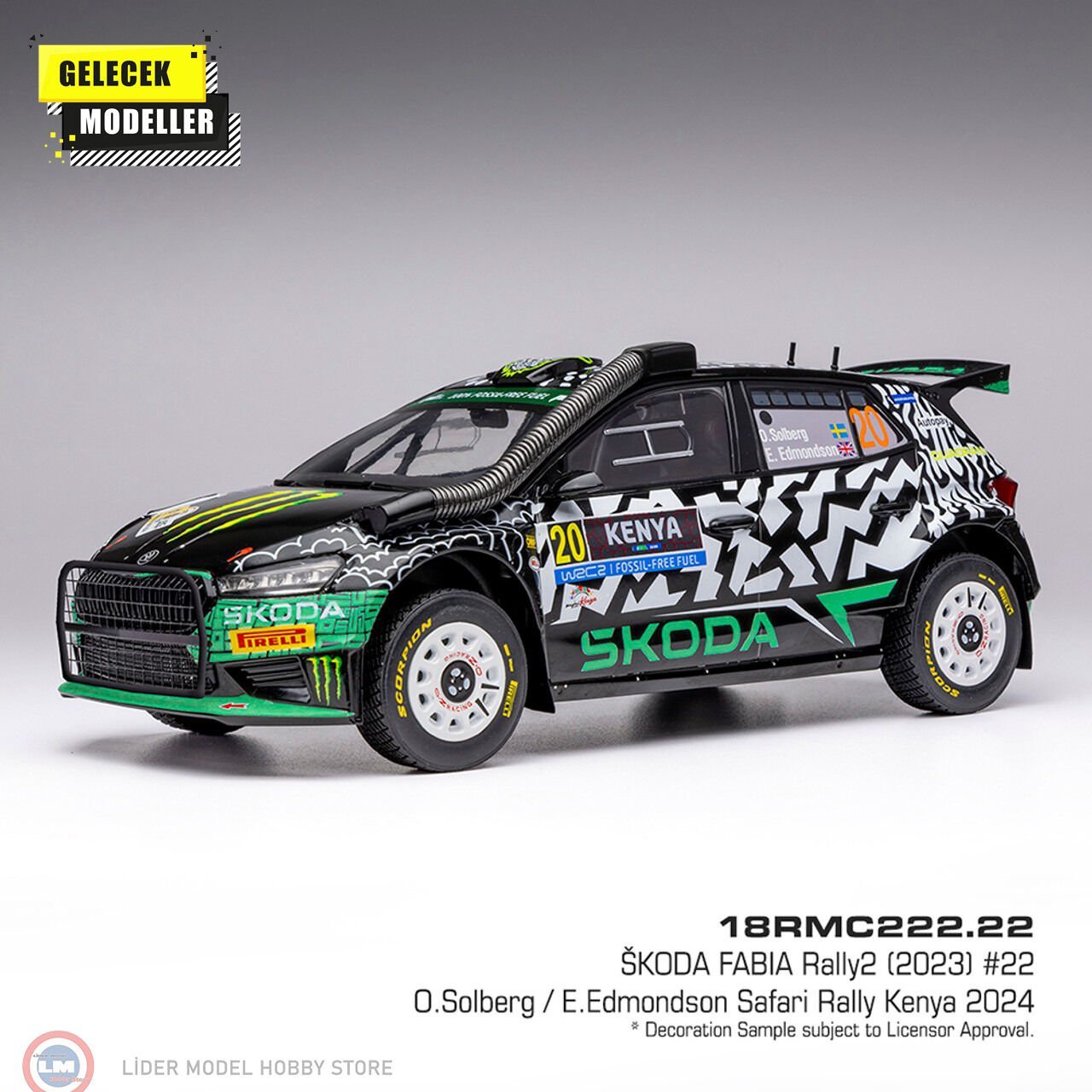 1:18 IXO Skoda Fabia Rally2 2024  - Safari Rallye Kenia #20