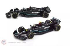 1:43 Burago 2024 Mercedes Benz AMG W15 #44 LEWIS HAMILTON + #63 GEORGE RUSSELL - F1 2 li set