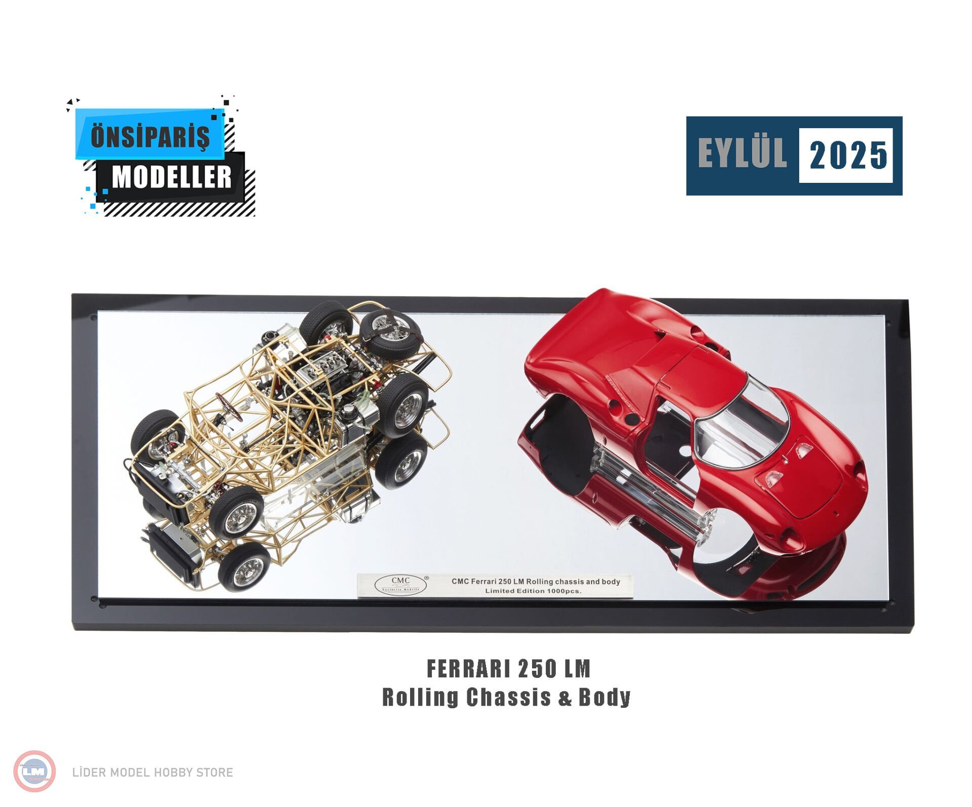 1:18 Ferrari 250 LM Rolling Chassis + Car Body in SHOWCASE