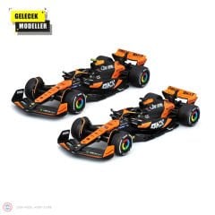 1:43 Burago 2024 Mclaren MCL 38 #4 LANDO NORRIS + #81 OSCAR PIASTRI - F1 2 li set