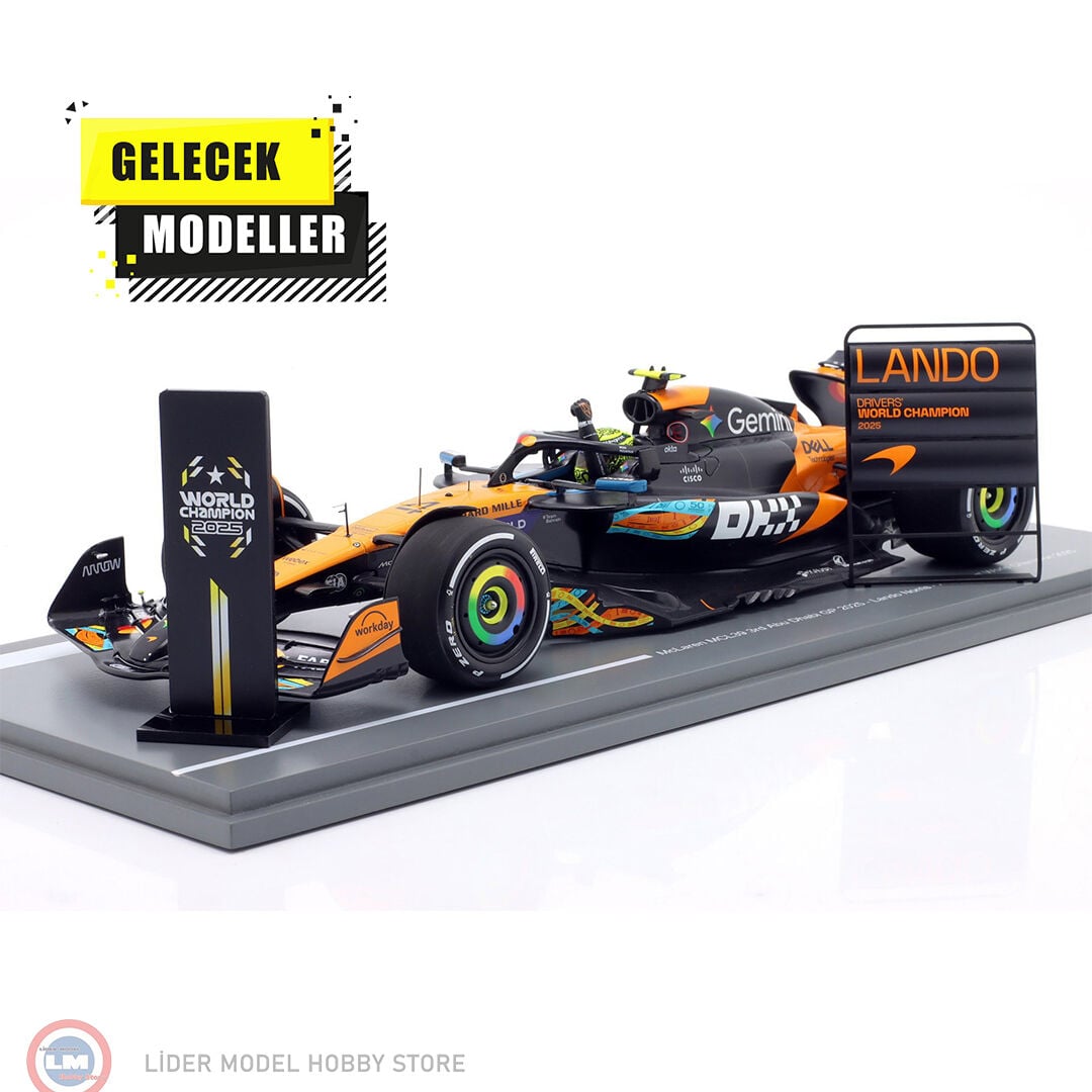 1:18 Spark Mclaren MCL39 #4 3rd Abu Dhabi GP 2025 - Lando Norris - F1 Drivers' World Champion 2025 - with pit board