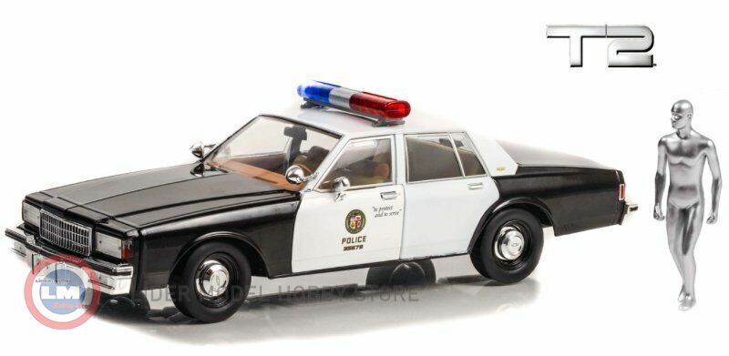 1:18 Greenlight 1987 Chevrolet Caprice Metropolitan Police with T-1000 Liquid
