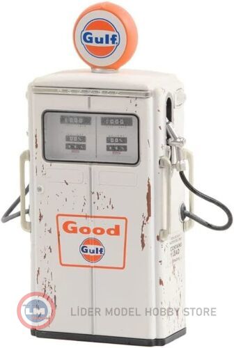 1:18 1954 Tokheim 350 Twin Gas Pump Good Gulf - Gulf Oil (Weathered)- Vintage Gas Pumps Series 13