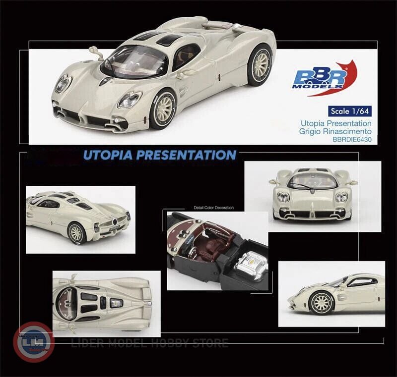 1:64 BBR 2023 Pagani UTOPIA PRESENTATION GRIGIO RINASCIMENTO