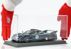 1:18 BBR Pagani Huayra R Blue Danubio Carbon Fiber Matt + Showcase