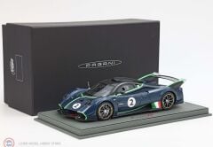 1:18 BBR Pagani Huayra R Blue Danubio Carbon Fiber Matt + Showcase