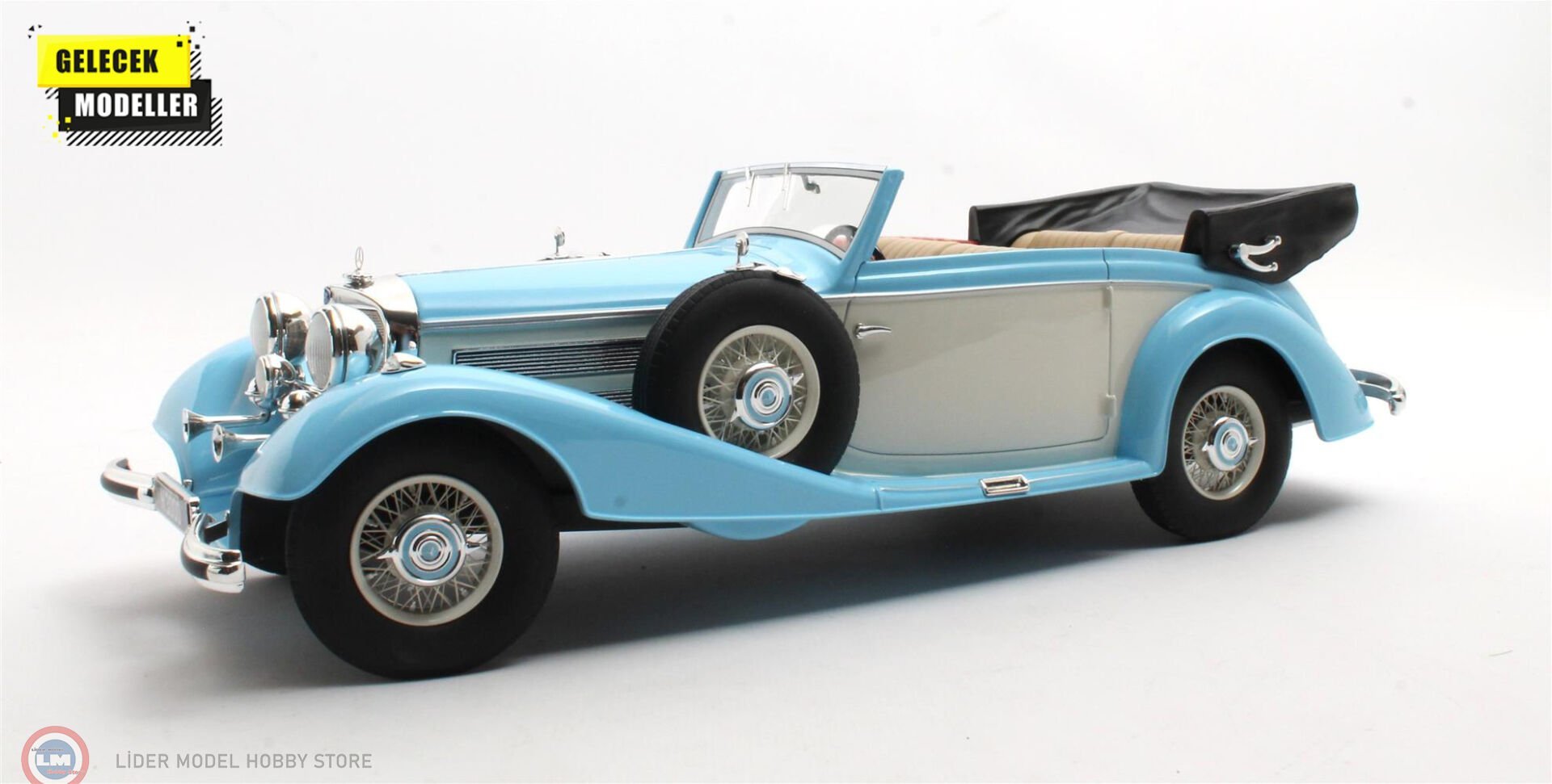1:18 Cult Scale 1936 Mercedes Benz 540K Cabriolet B - blue/white