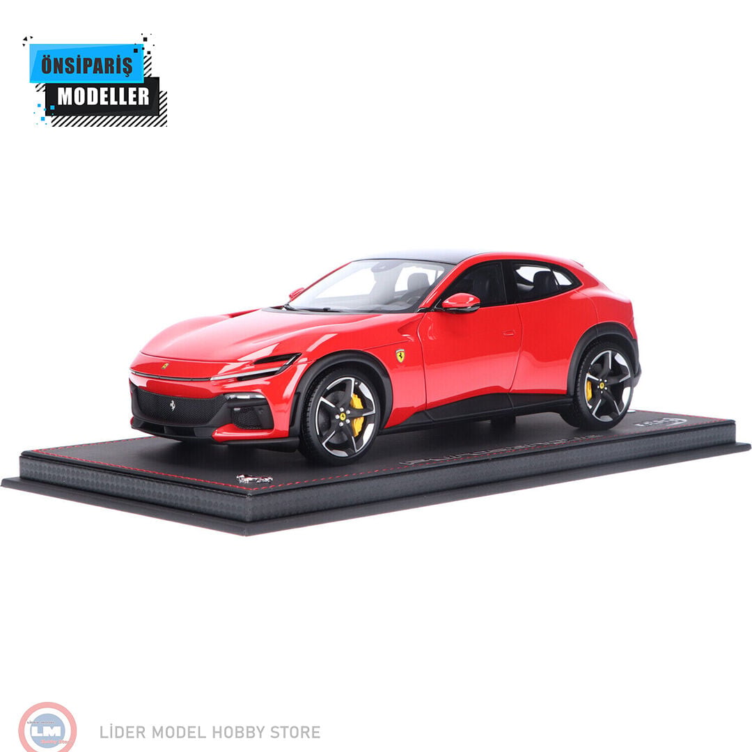 1:18 BBR 2022 Ferrari Purosangue Red Corsa 322 Carbon Fiber Roof