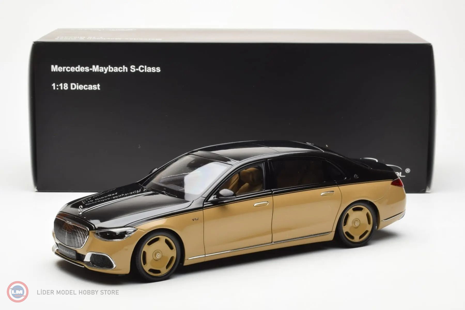1:18 Almost Real 2021 Mercedes Benz S680 Maybach Sandgold/Black